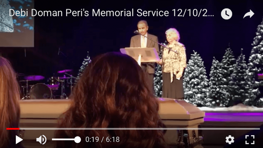 Debi Doman Peri’s Memorial Service 12/10/2017